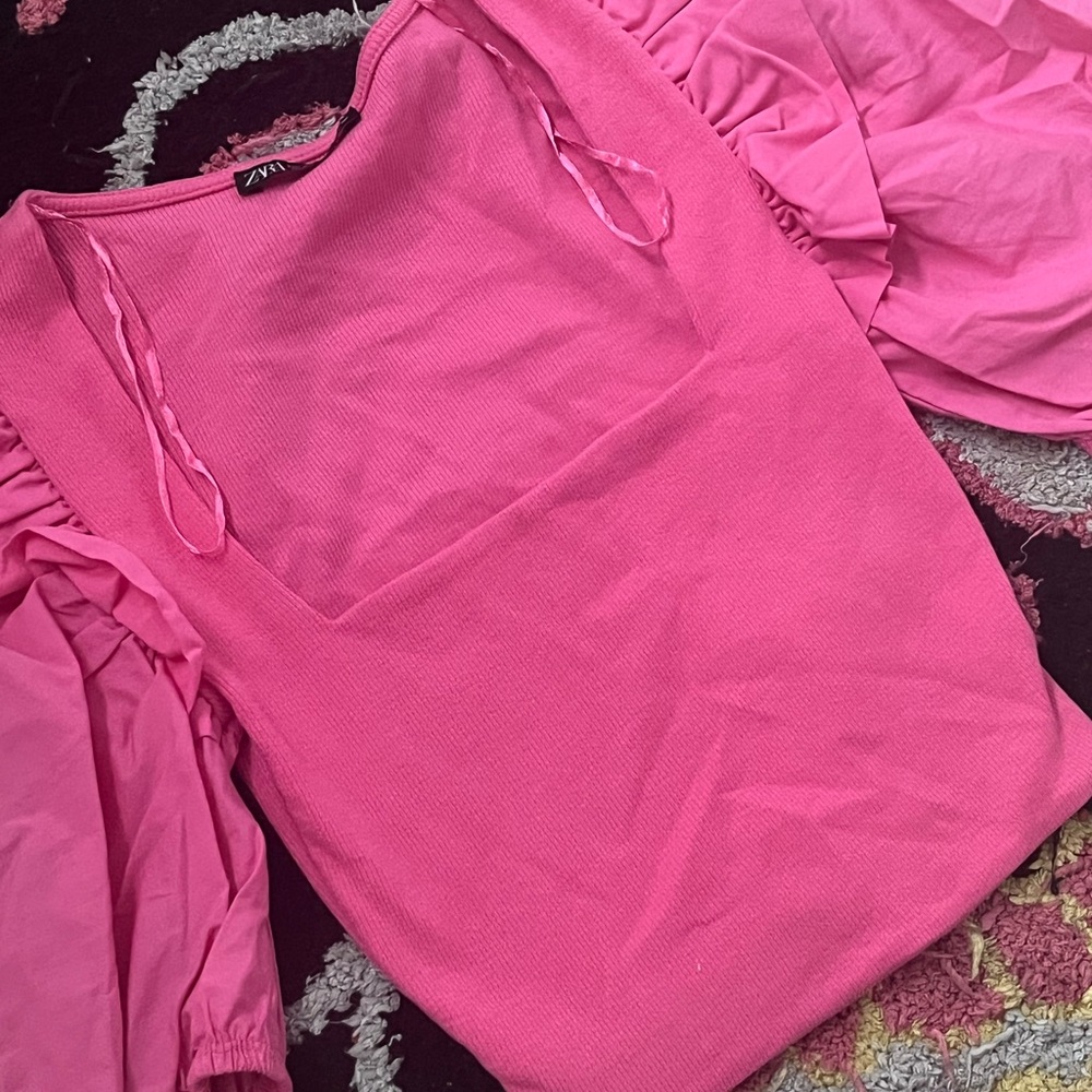 Zara Vibrant Pink Knit Top